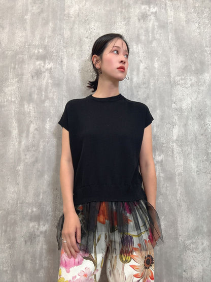 tulle hem summer knit
