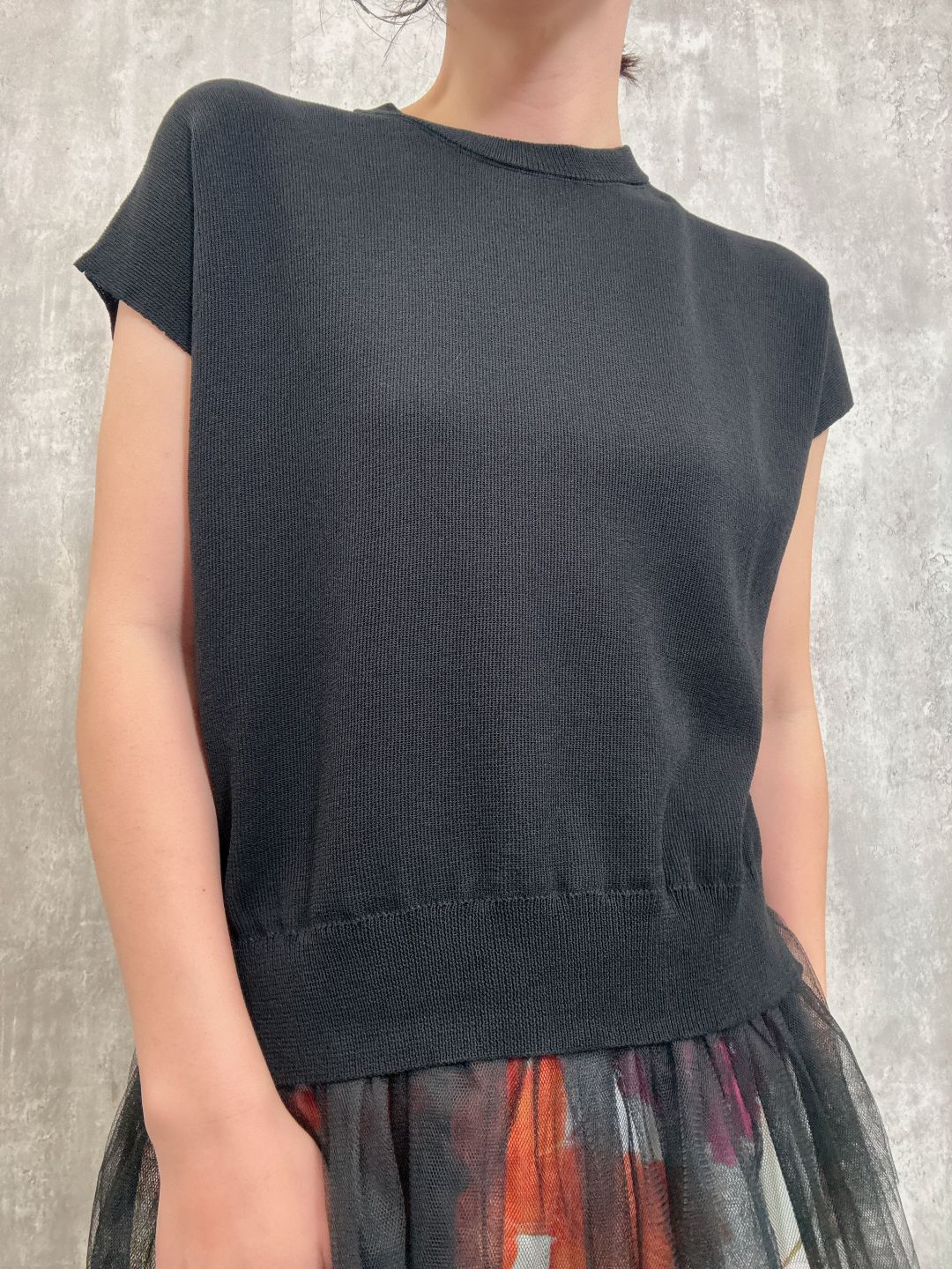 tulle hem summer knit