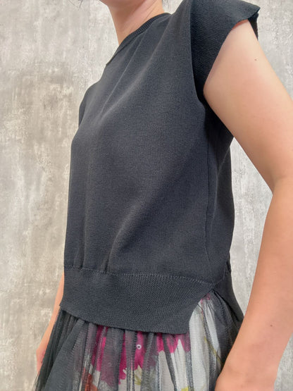 tulle hem summer knit