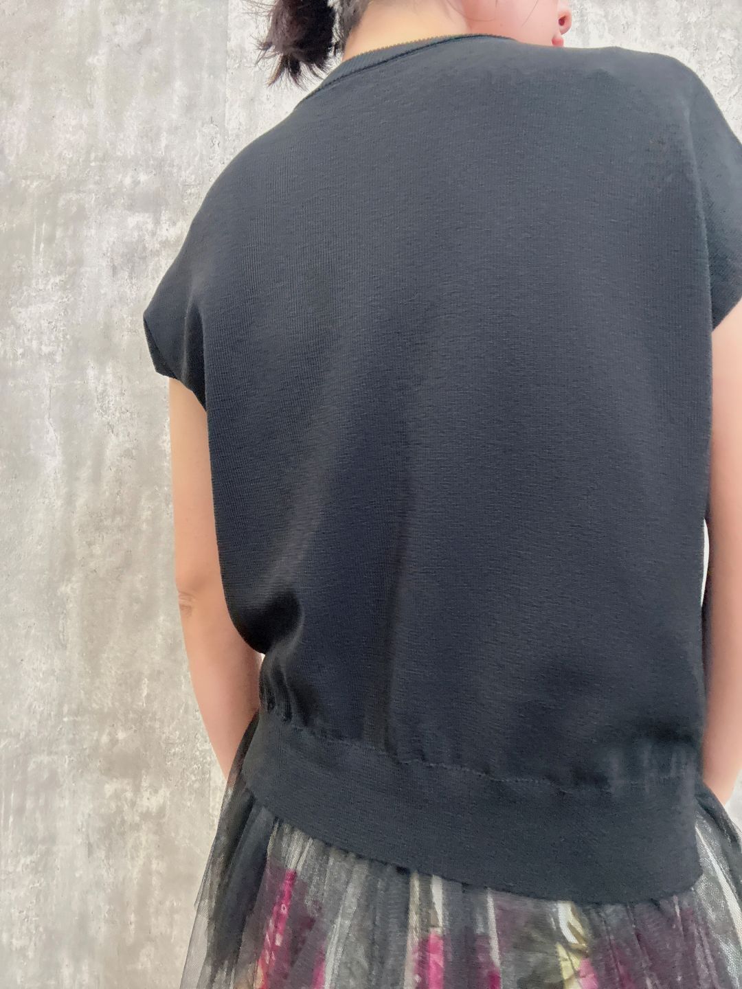 tulle hem summer knit