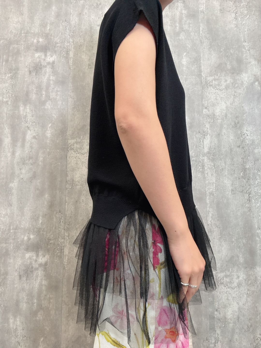 tulle hem summer knit
