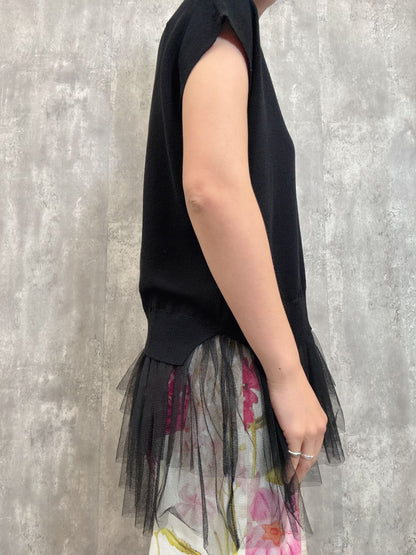 tulle hem summer knit