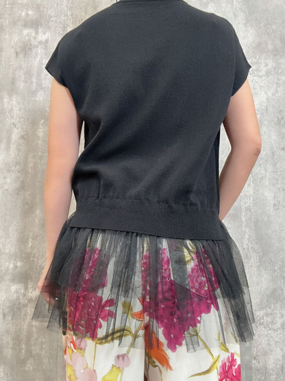 tulle hem summer knit