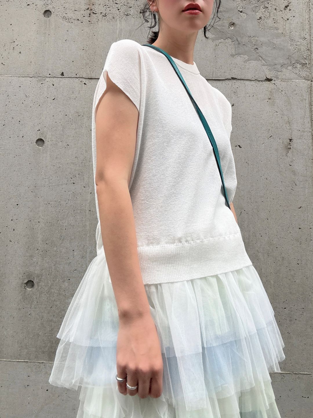 tulle hem summer knit