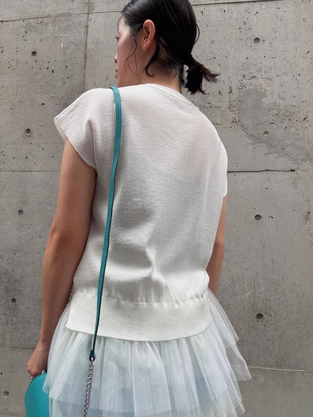 tulle hem summer knit