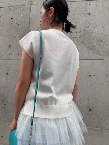 tulle hem summer knit