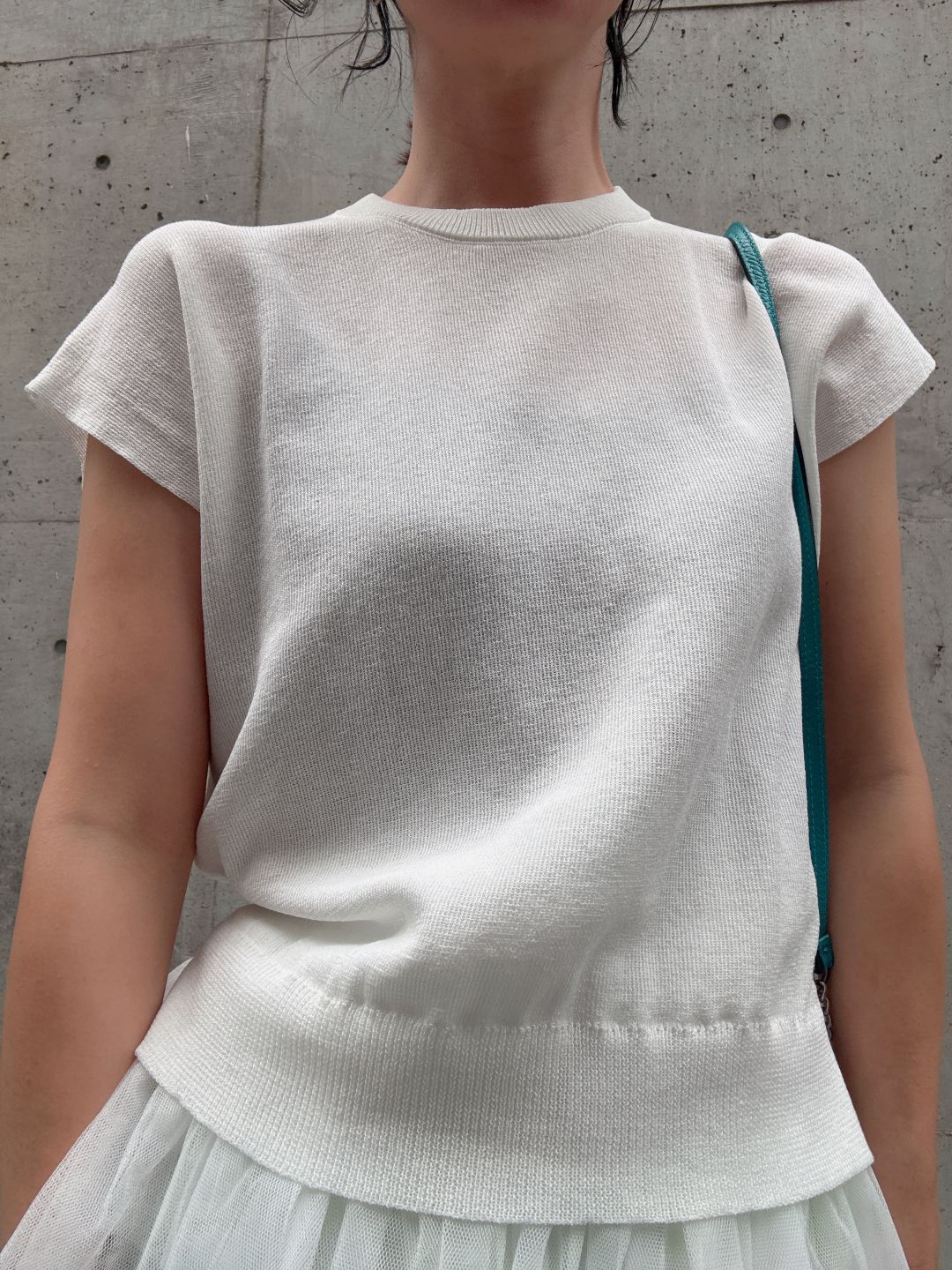 tulle hem summer knit