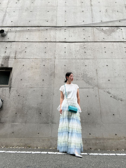 gradient tiered skirt