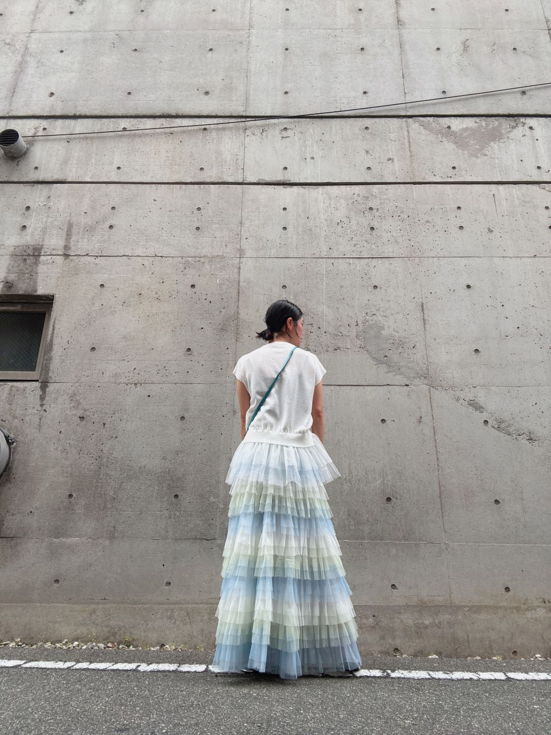 gradient tiered skirt