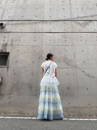gradient tiered skirt