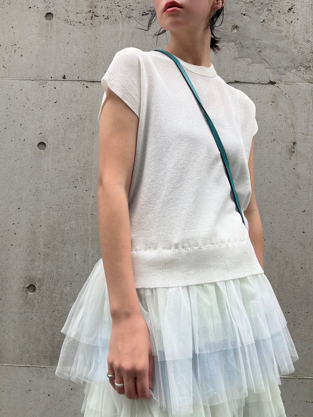 tulle hem summer knit