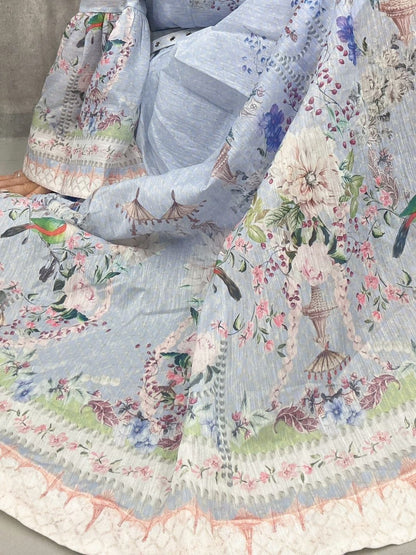 classical　bird　flower　one-piece