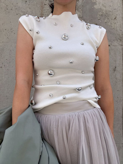 galaxy stud french sleeveKnit