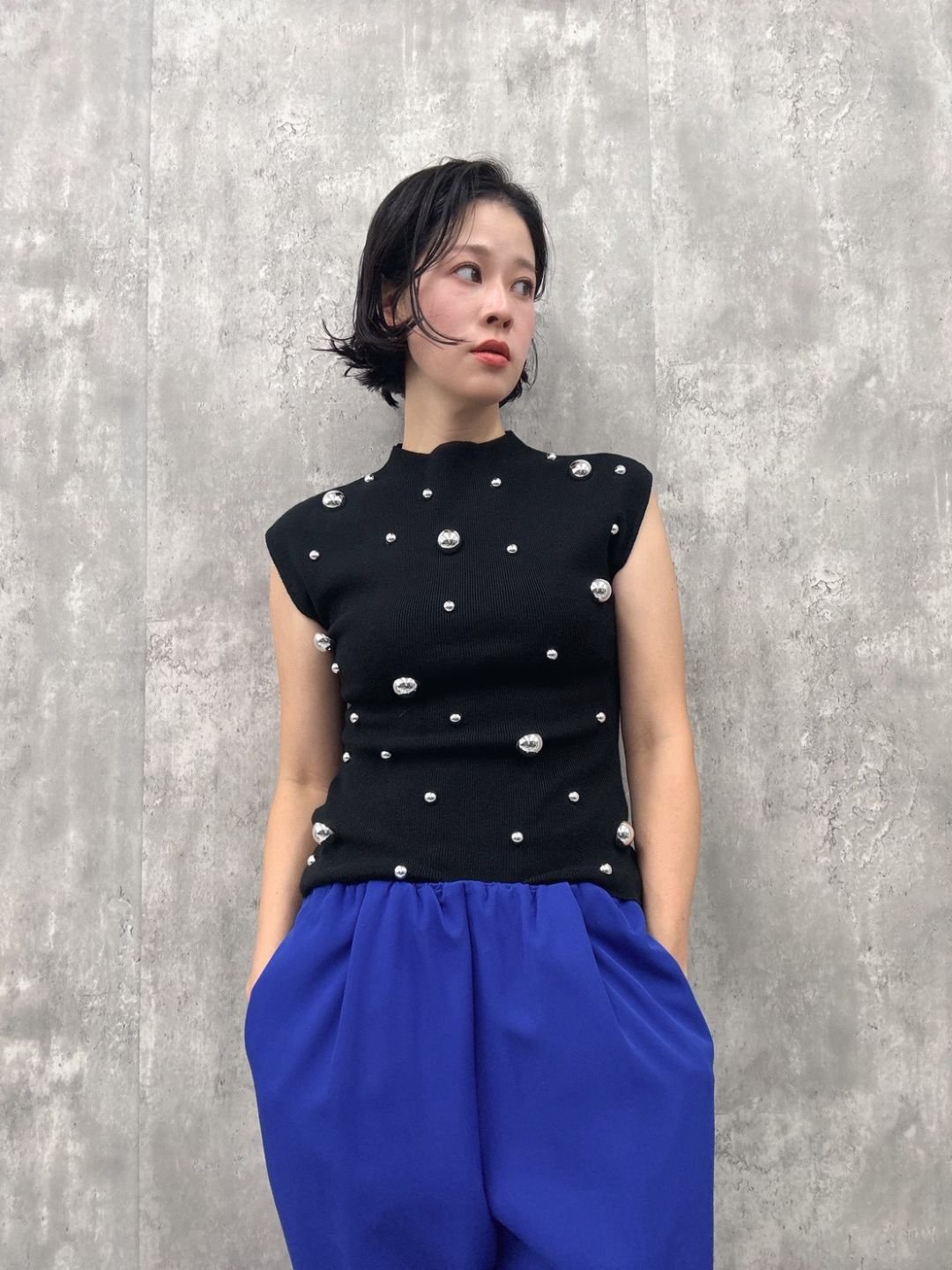 galaxy stud french sleeveKnit