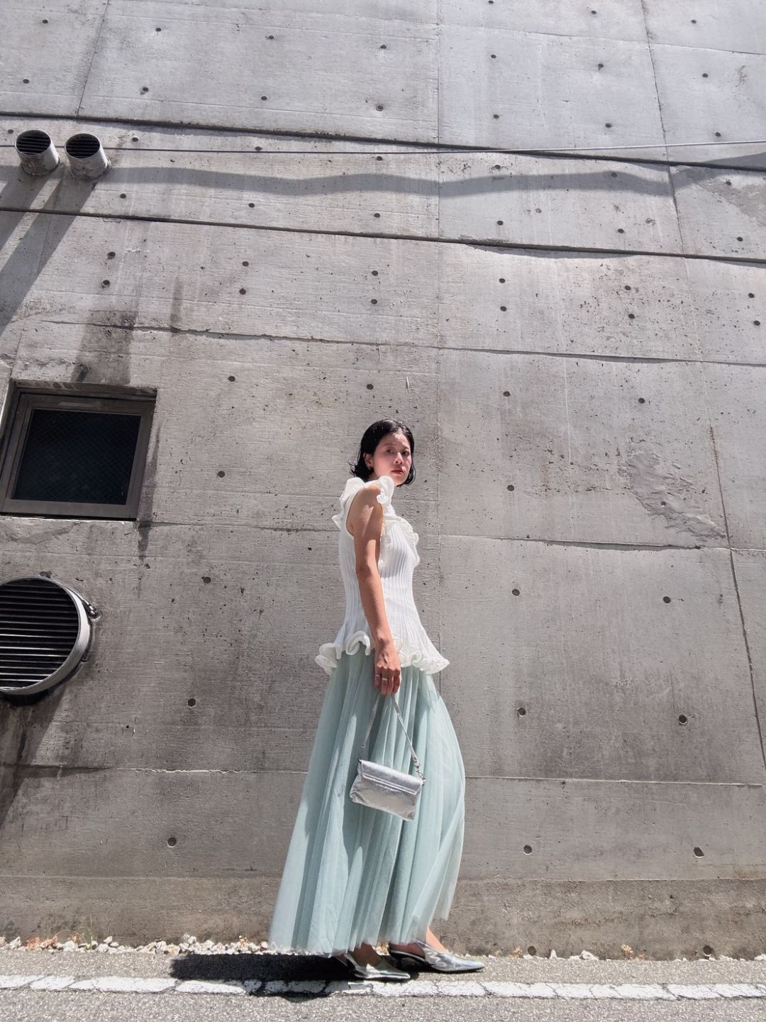 peplum ruffle sleeve knit