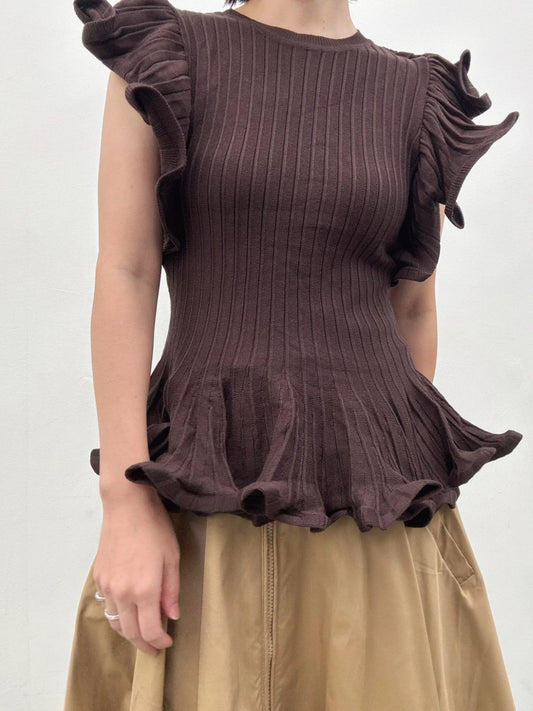 frill sleeve knit