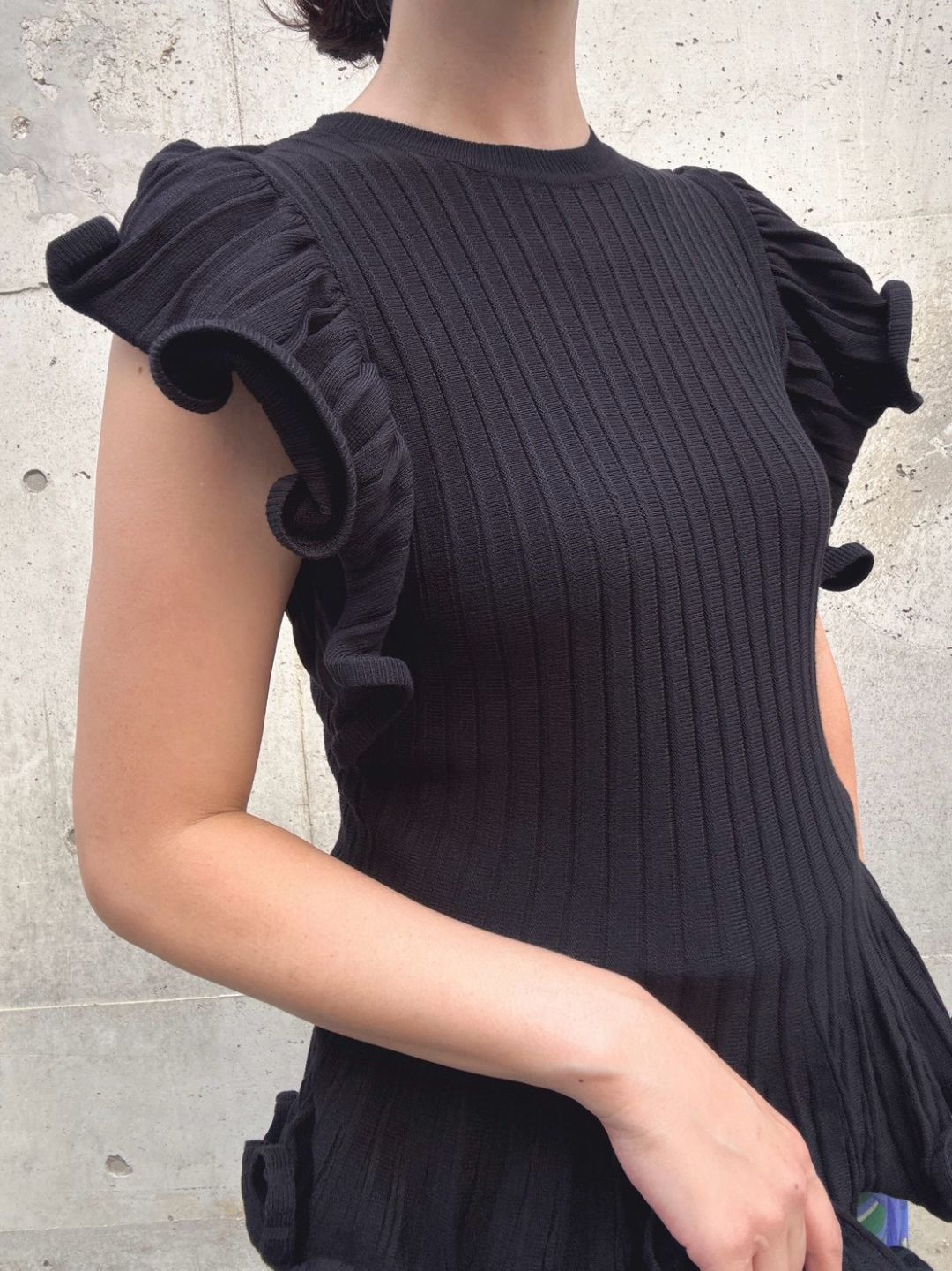 peplum ruffle sleeve knit