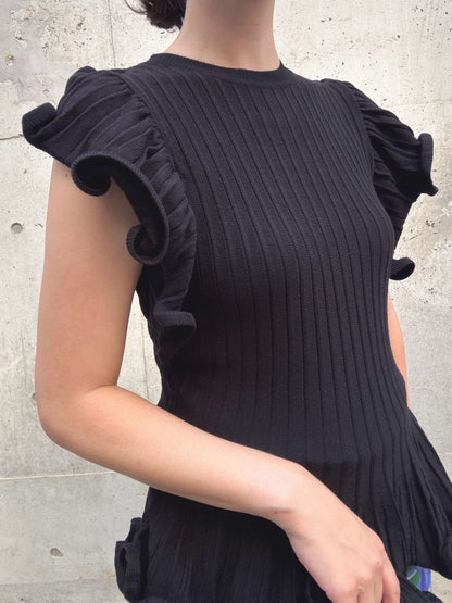 peplum ruffle sleeve knit