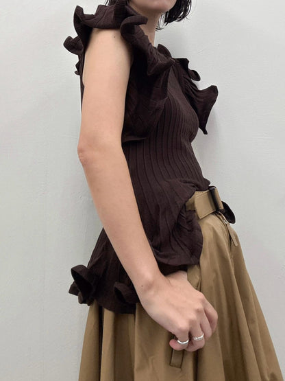 frill sleeve knit
