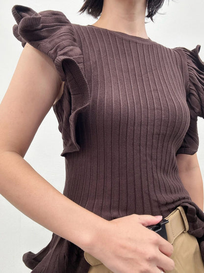 frill sleeve knit