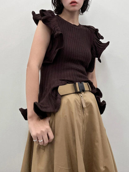 frill sleeve knit
