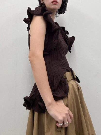 frill sleeve knit