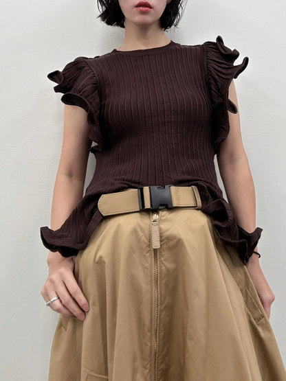 frill sleeve knit