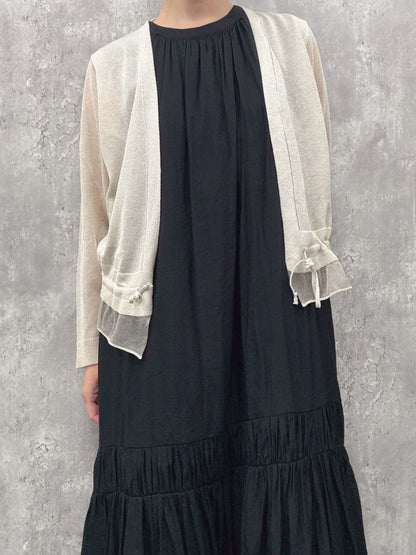 sheer hem frill short cardigan