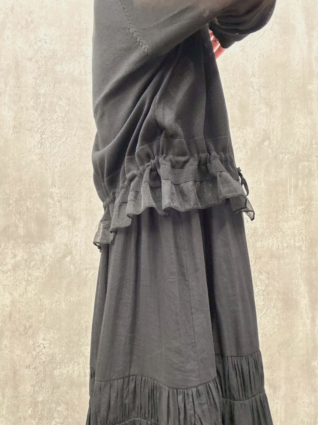 sheer hem frill short cardigan