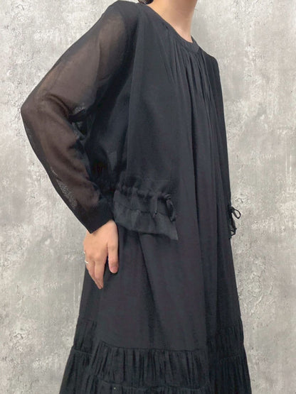 sheer hem frill short cardigan