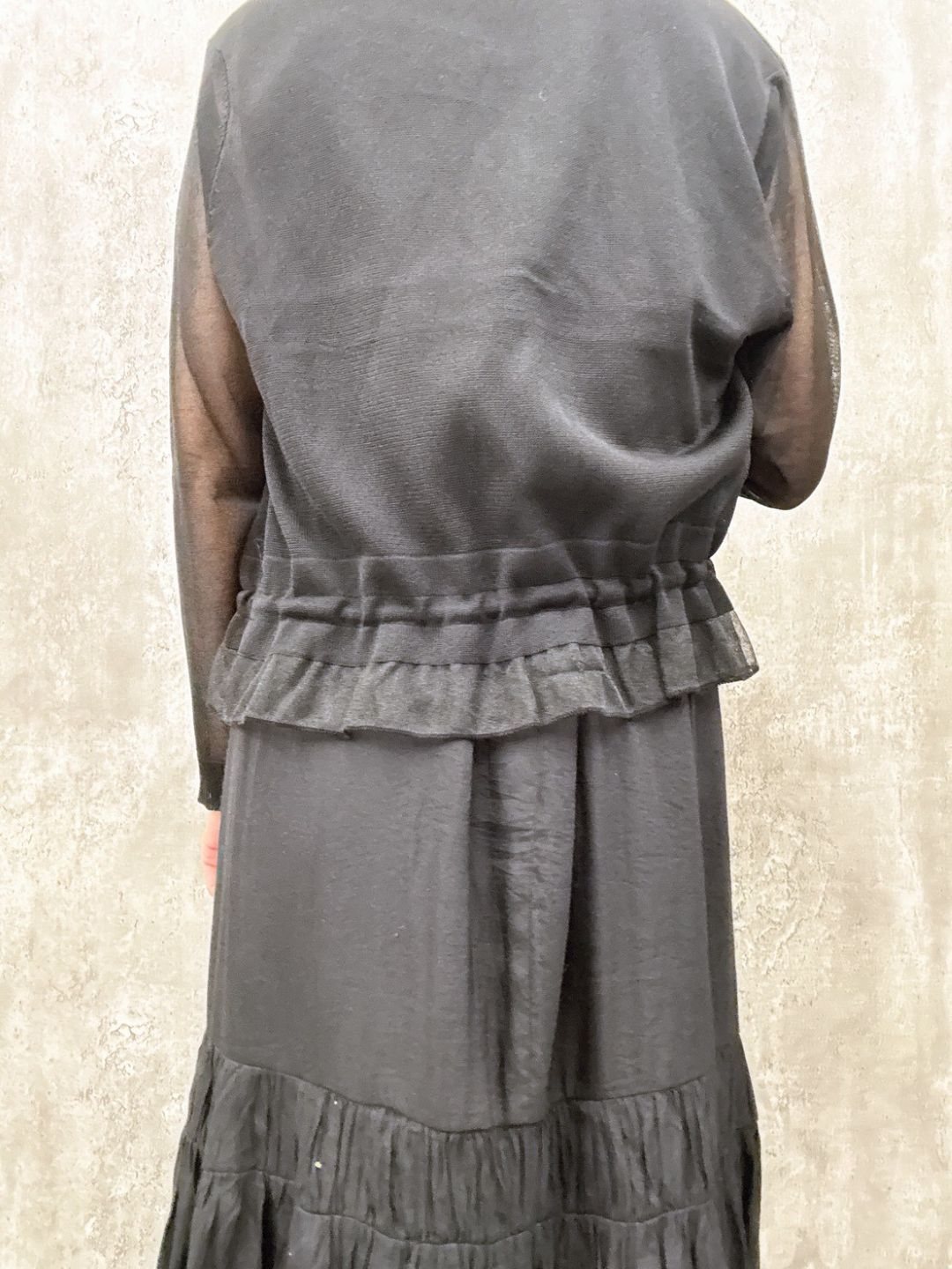 sheer hem frill short cardigan