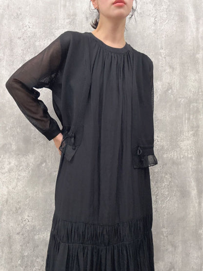 sheer hem frill short cardigan