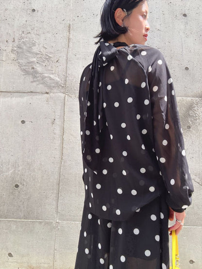 dot 2way blouse＆widepants set up