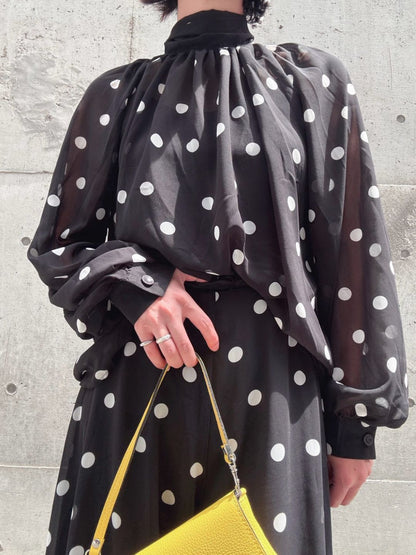dot 2way blouse＆widepants set up