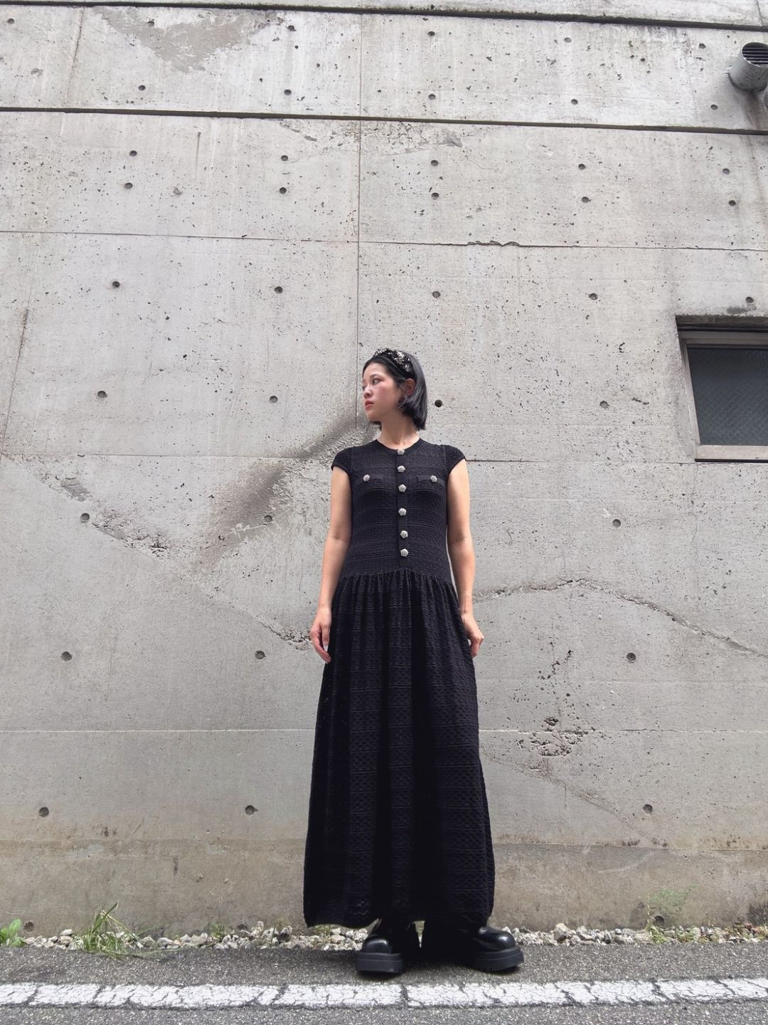 bijou button maxi one piece