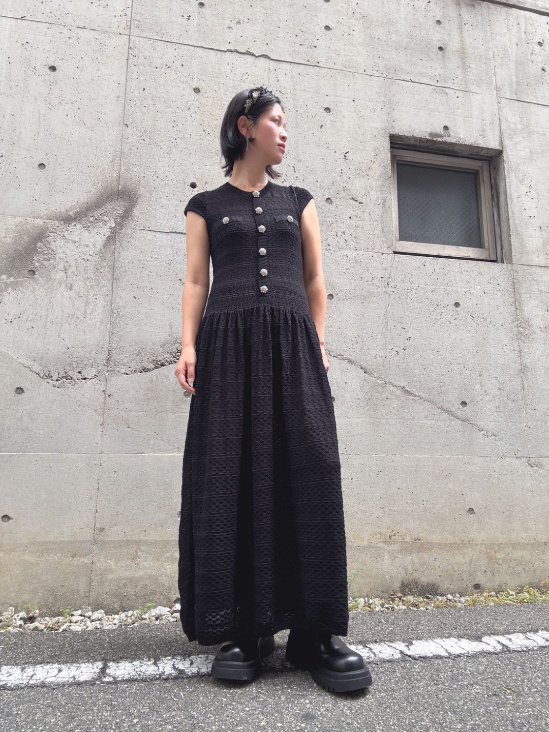 bijou button maxi one piece
