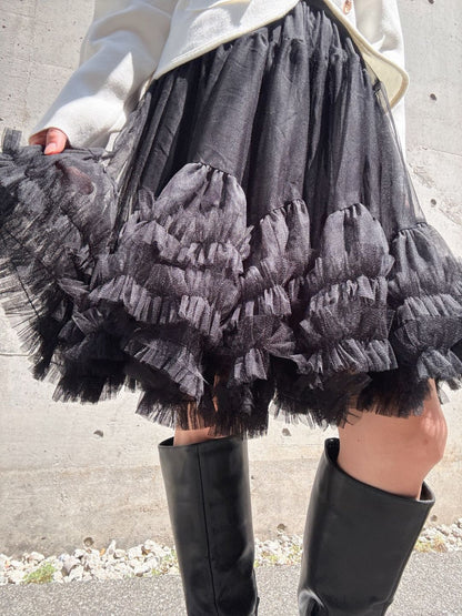 tulle gather volume skirt