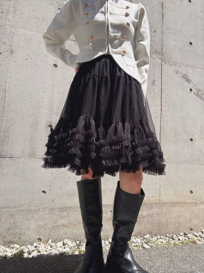 tulle gather volume skirt