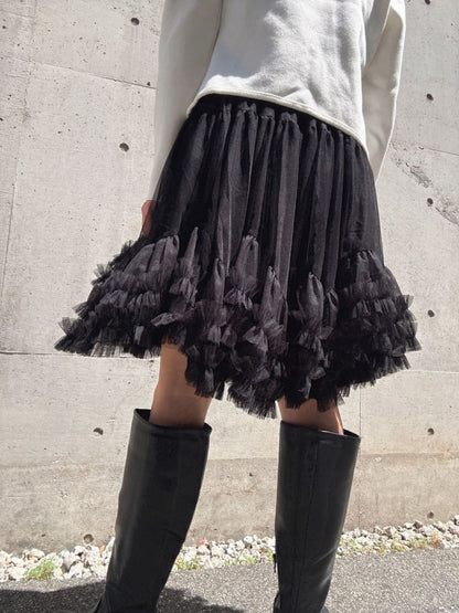 tulle gather volume skirt