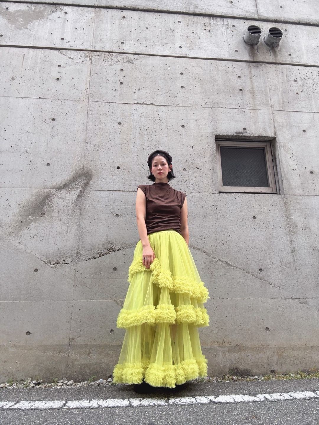 three-tiered Tulle  maxi skirt