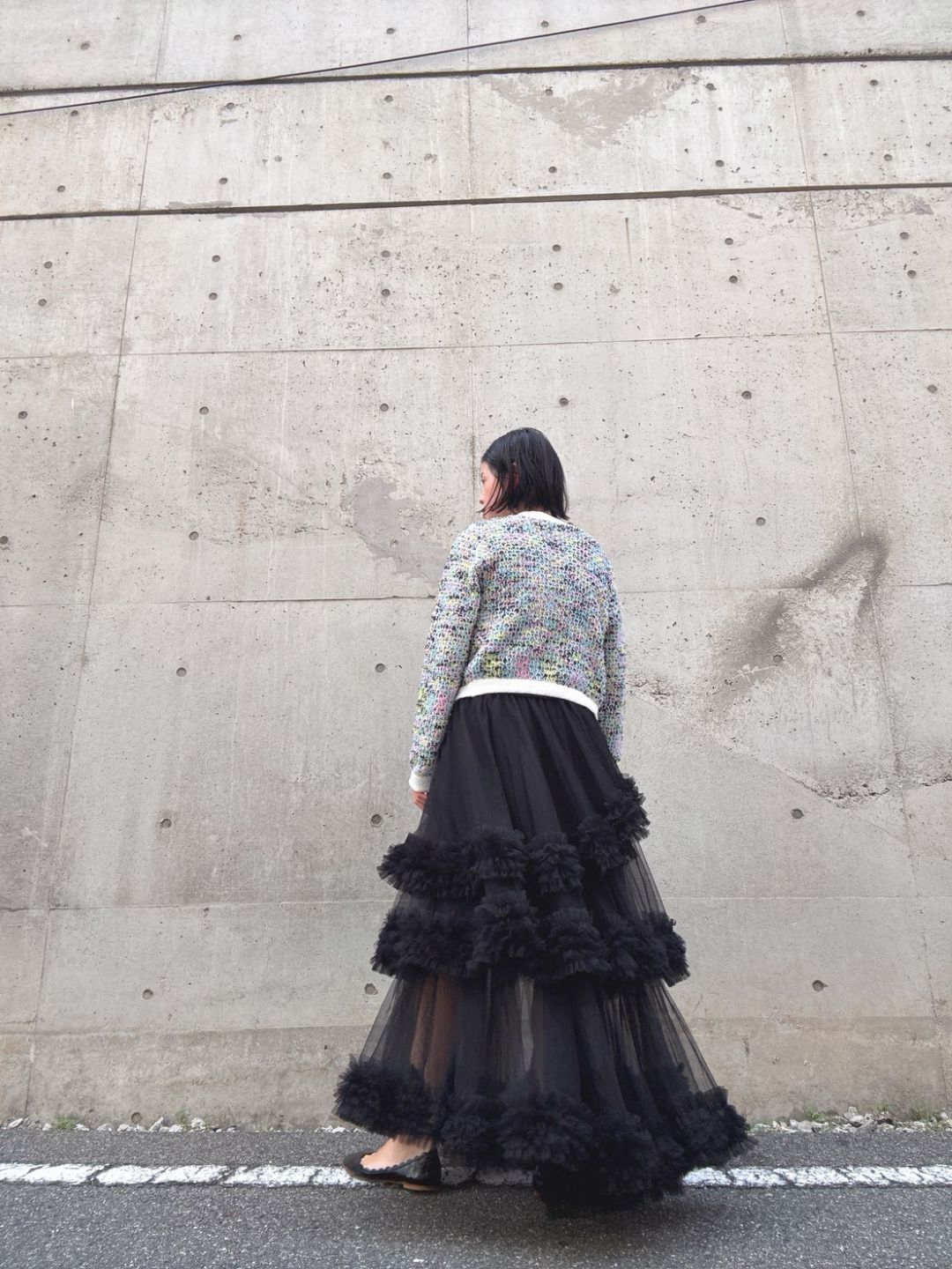 three-tiered Tulle  maxi skirt