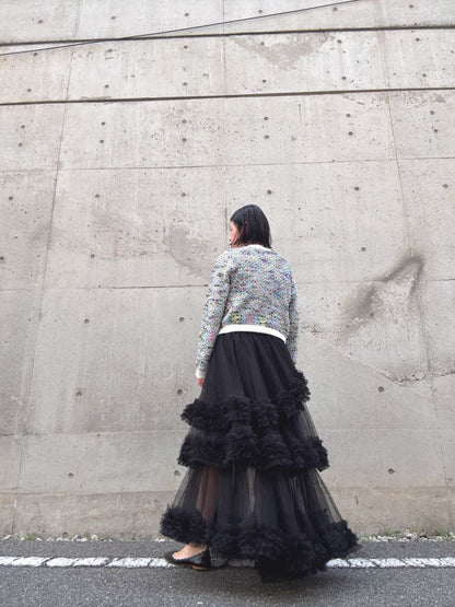 three-tiered Tulle  maxi skirt