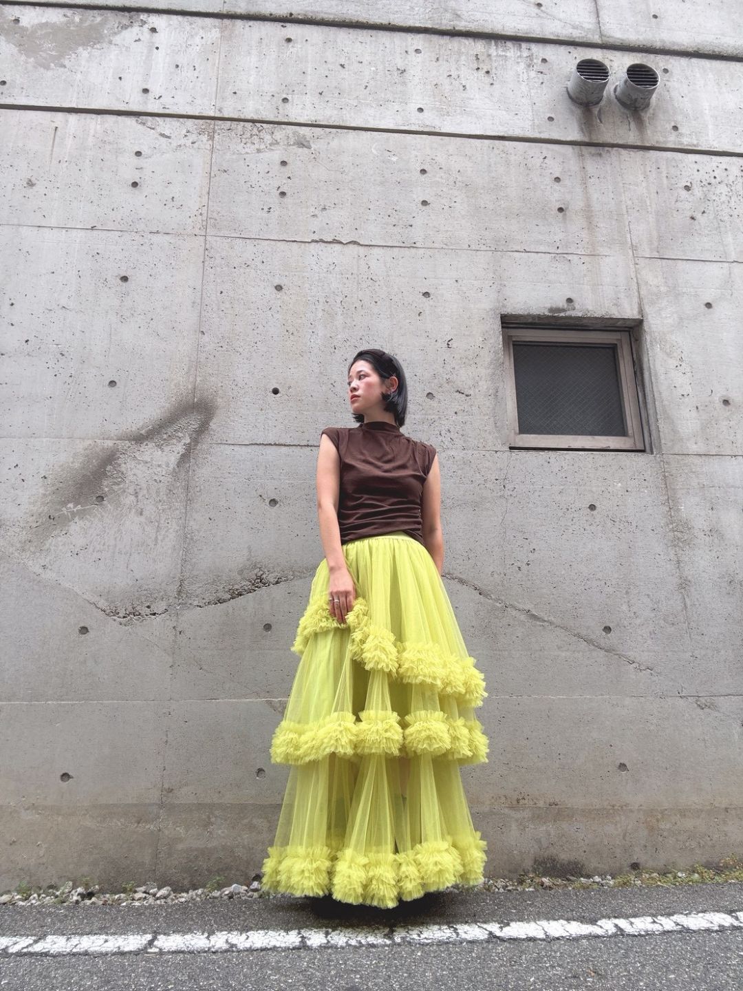 three-tiered Tulle  maxi skirt