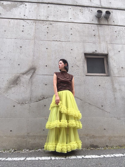 three-tiered Tulle  maxi skirt