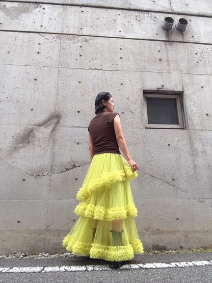 three-tiered Tulle  maxi skirt