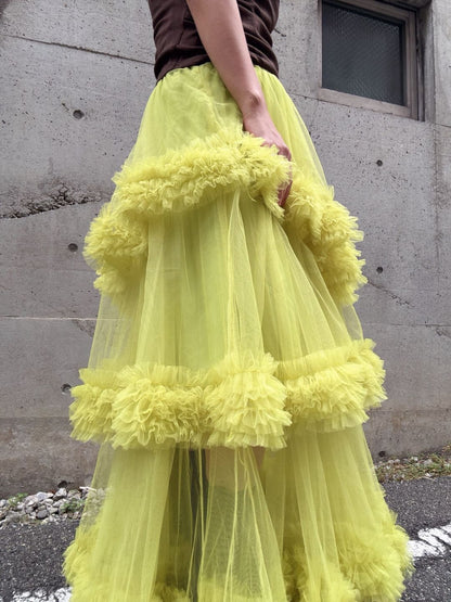three-tiered Tulle  maxi skirt