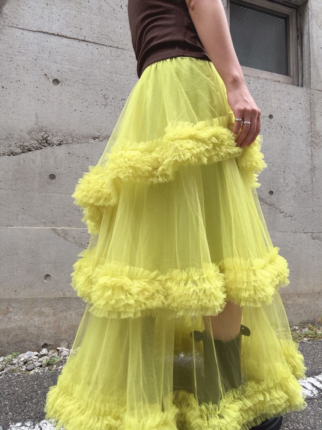 three-tiered Tulle  maxi skirt