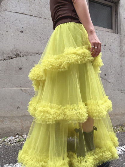 three-tiered Tulle  maxi skirt