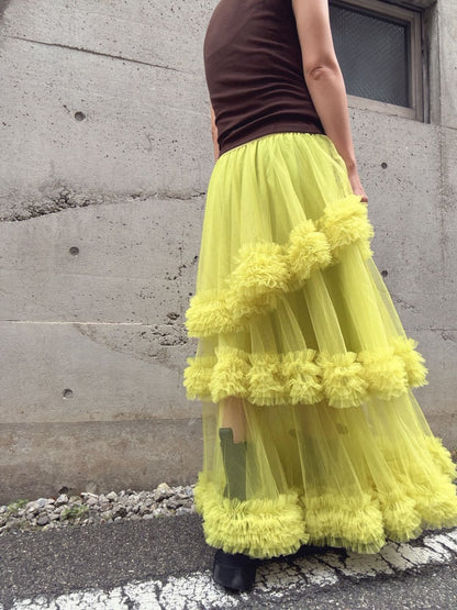 three-tiered Tulle  maxi skirt