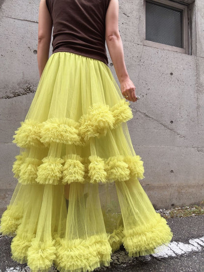 three-tiered Tulle  maxi skirt
